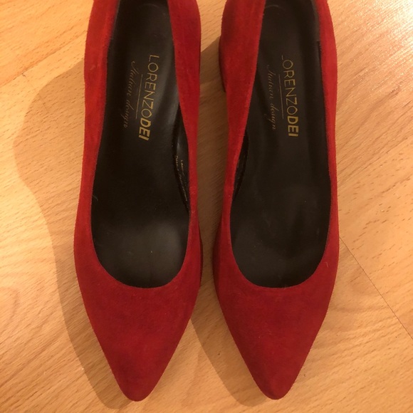 Nevet worn red suede mid-heels - Picture 4 of 5